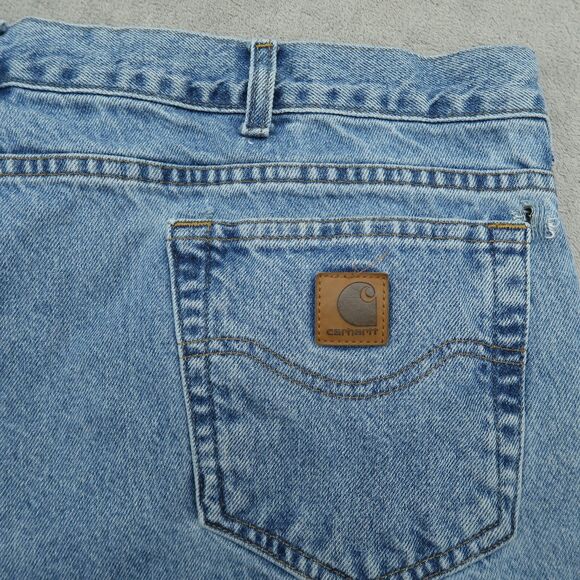 Carhartt Jeans Mens Size 42x32 Blue Traditional Fit 100% Cotton Denim Workwear - Picture 11 of 16